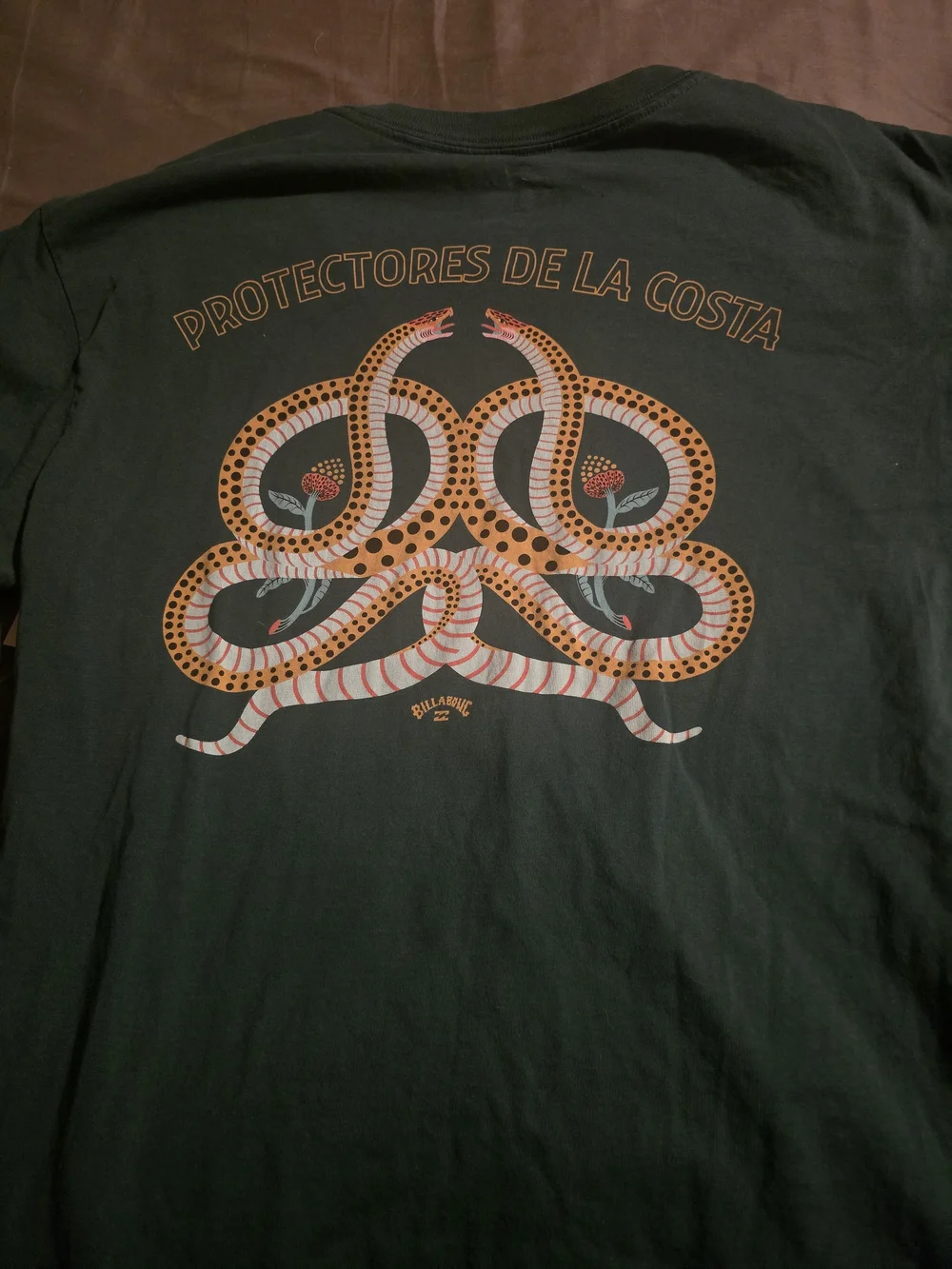 Billabong Men's Dark Green Logo Graphic T-Shirt